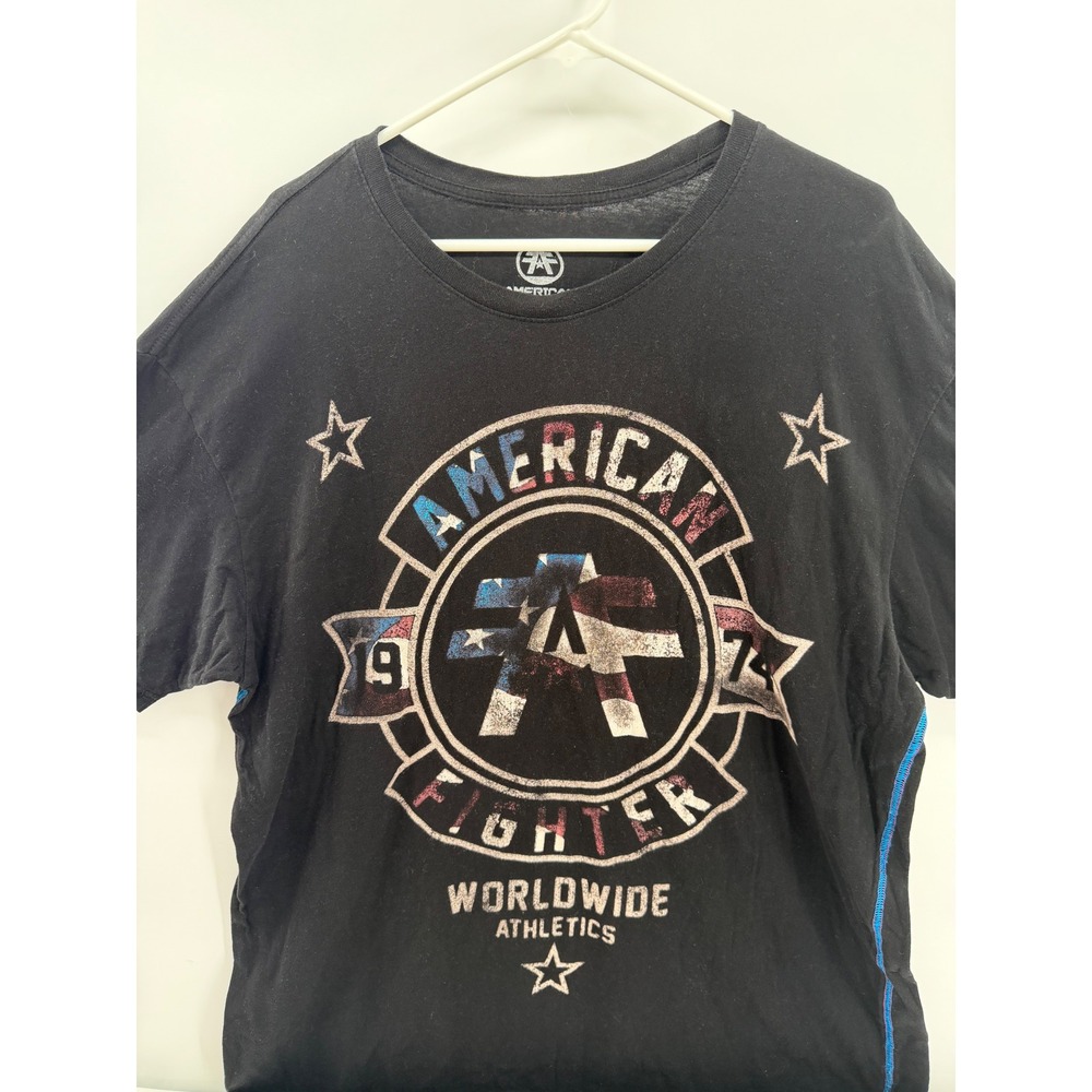 American Fighter T Shirt Mens 2XL Black Graphic Worldwide Athletics Tee